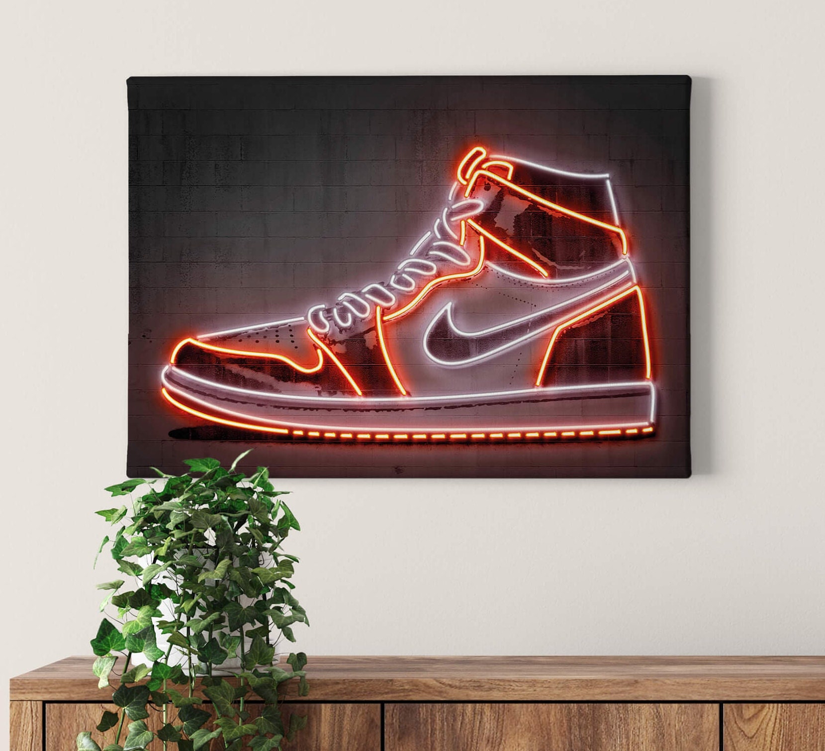 Toile Photo Nike Jordan 1 Sneaker LED Optique Photo de chaussures