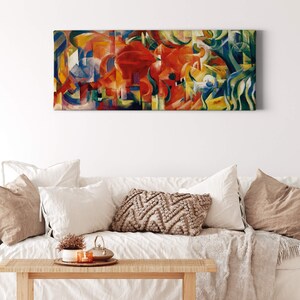 Canvas Image Strong | Art | Red Green Blue | Canvas on stretcher frame | Mural | Decorative picture | 40 cm x 100 cm