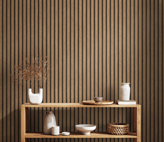 Slat wood wall panels