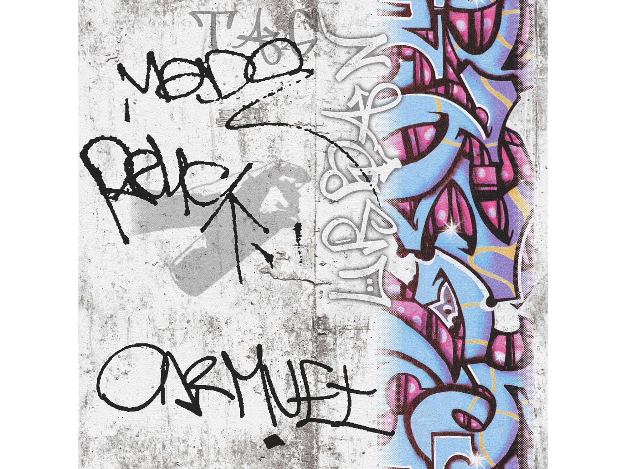 Jungenzimmertapete Bunt Weiß Papiertapete Mustertapete | Etsy