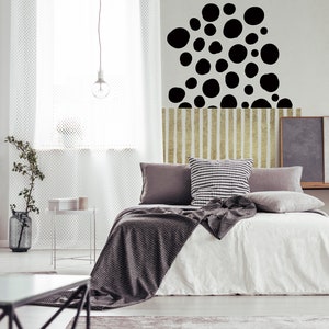 Mural Modern Gold Black White | Wallpaper Modern Dots Striped | Bedroom, hallway, office and living room wallpaper | 2.00 m x 2.80 m