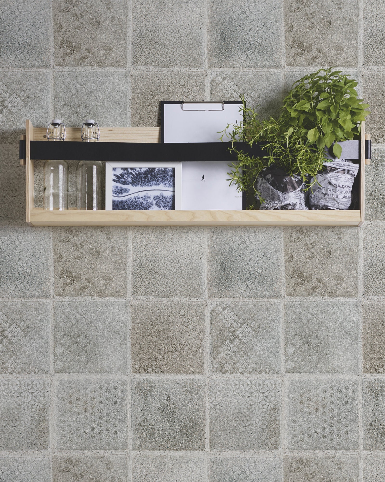 non-woven wallpaper | Tile wallpaper | Tile optics | Mosaic look | matte | Lightly structured | Bedroom, hallway wallpaper | 10.05m x 0.53m