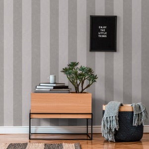 Carta da parati a righe in grigio | carta da parati con strisce grigio chiaro | Carta da parati in tessuto non tessuto soggiorno camera da letto camera dei bambini cucina corridoio | 10,05 mx 0,53 m