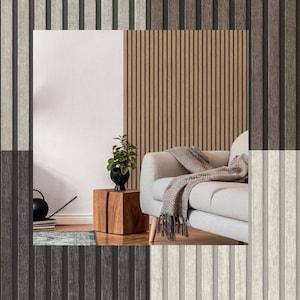 Carta da parati 3D Pannelli effetto legno - Carta da parati non tessuta Pannelli in legno scandinavo Carta da parati moderna Carta da parati Doghe Parete in legno Legno naturale Marrone Beige Grigio Nero