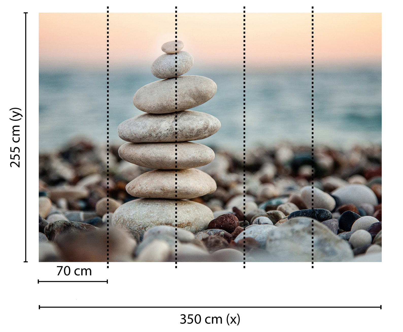 Meer Fototapete Grau Blau Stone Beach Schlafzimmertapete | Etsy