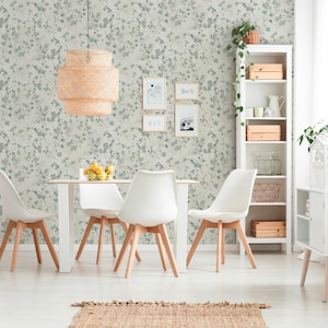 Carta da parati floreale floreale | Piccoli fiori | in | blu e grigio | di carta da parati moderna Camera da letto, cucina, corridoio e carta da parati del soggiorno |10,05mx0,53 m