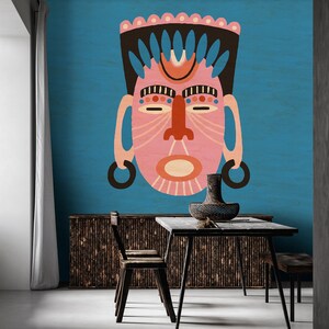 Mural abstract blue pink black | Wallpaper oriental | Bedroom, kitchen, hallway, office and living room wallpaper | 4.00 m x 2.70 m