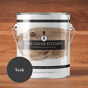 The Color Kitchen wood stain | glaze teak | 2.5 liters | Tough Teak | Satin finish wood stain for indoor and outdoor use