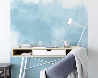 Photo wallpaper | Brush Strokes | Modern wallpaper light blue blue black pink | Living room wallpaper bedroom | 1.92 m x 2.6 m