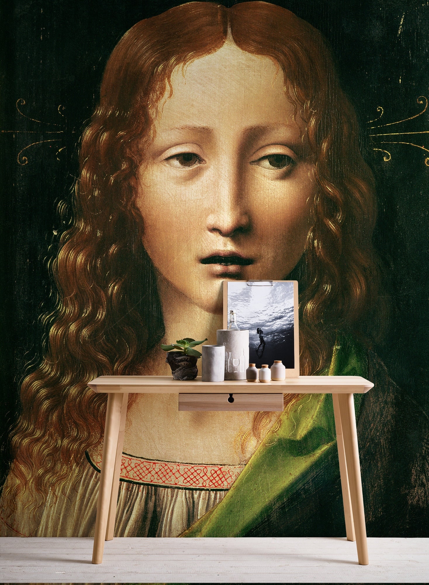 Leonardo Da Vinci Wall Mural Head of the Saviour oil on - Etsy Denmark Leonardo Da Vinci Wall Mural Head of the Saviour oil on - Etsy Denmark