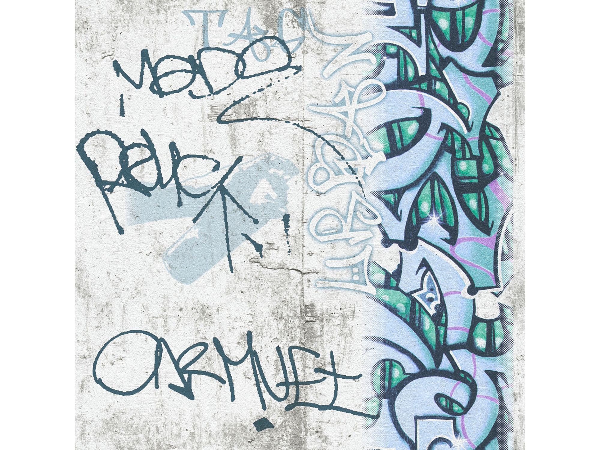 Jungenzimmertapete Bunt Weiß Papiertapete Mustertapete | Etsy