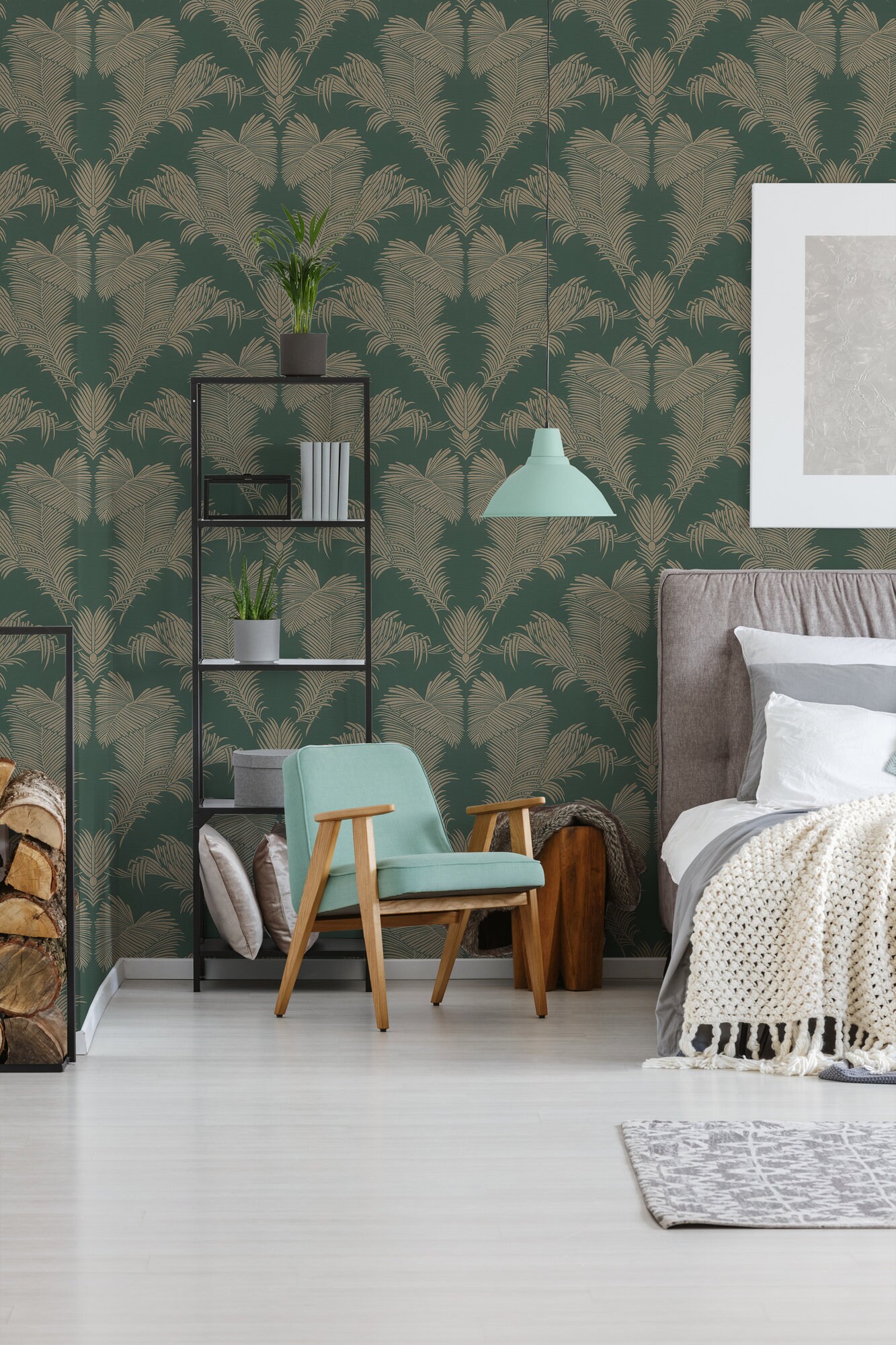 Dark Green Bedroom Wallpaper