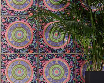 Florale Tapete mit Blumen Rosa Pink | Blumentapete in Bunt Grün | Moderne Vliestapete Wohnzimmer Schlafzimmer Küche Büro | 10.05 m x 0.70 m