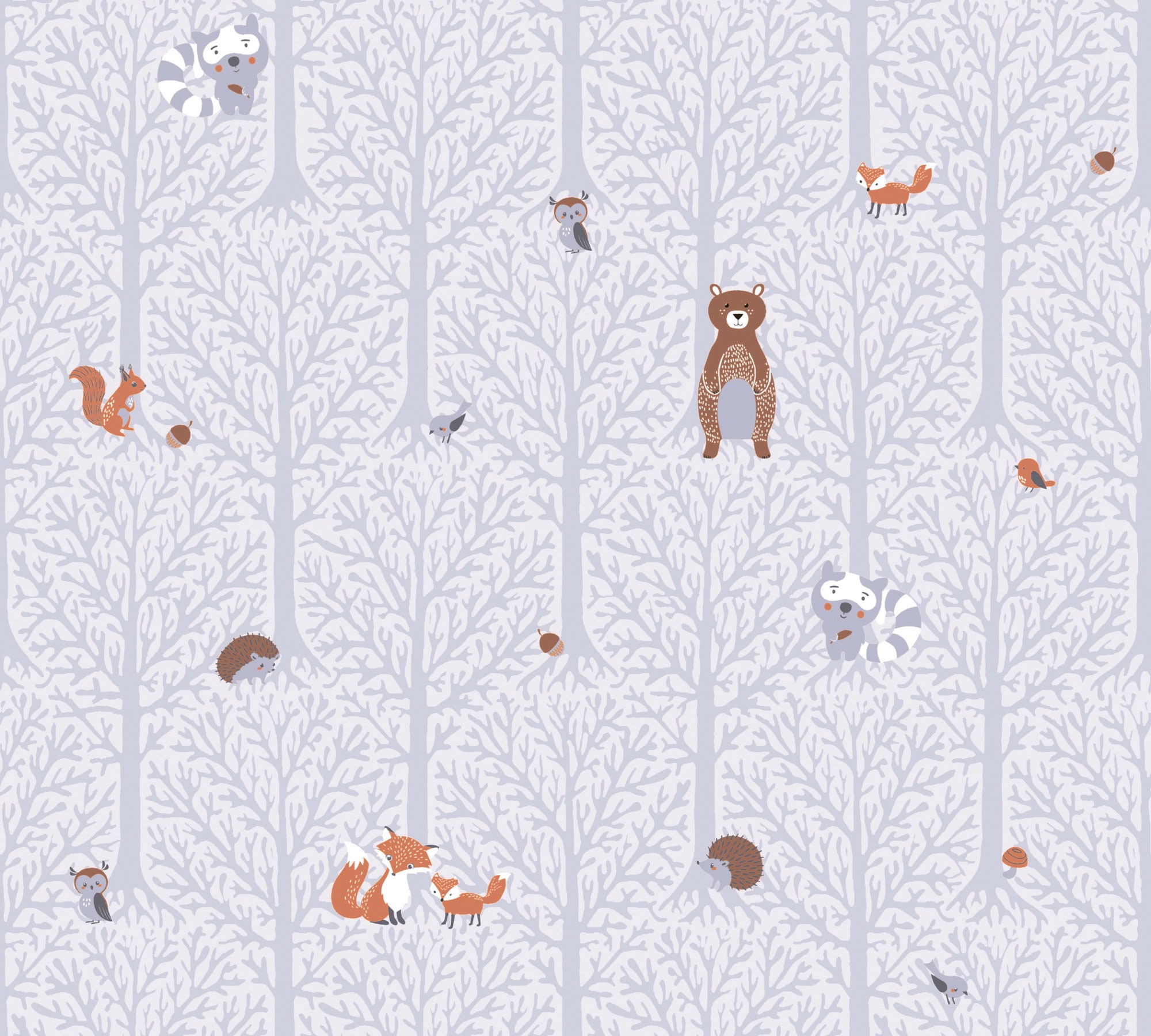 Forest Wallpaper for Children's Room Grey Children's Etsy UK