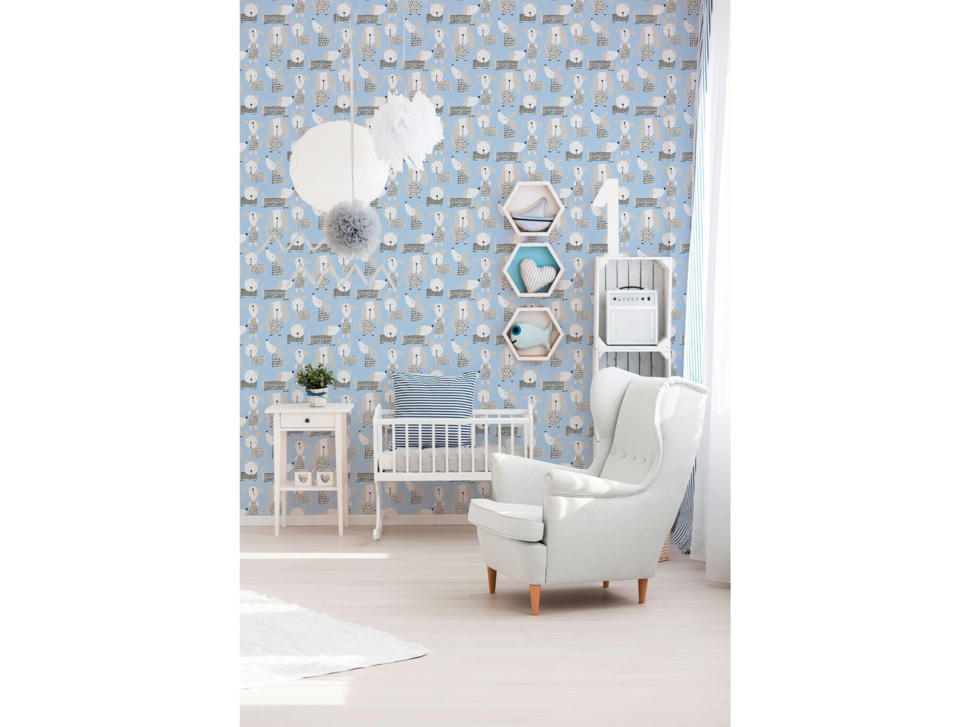 Kinderzimmertapete mit Tieren Beige Grau Weiß Papiertapete | Etsy