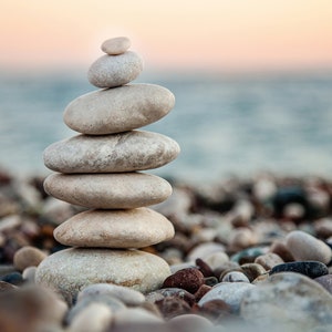 Meer Fototapete Grau Blau Stone Beach Schlafzimmertapete | Etsy