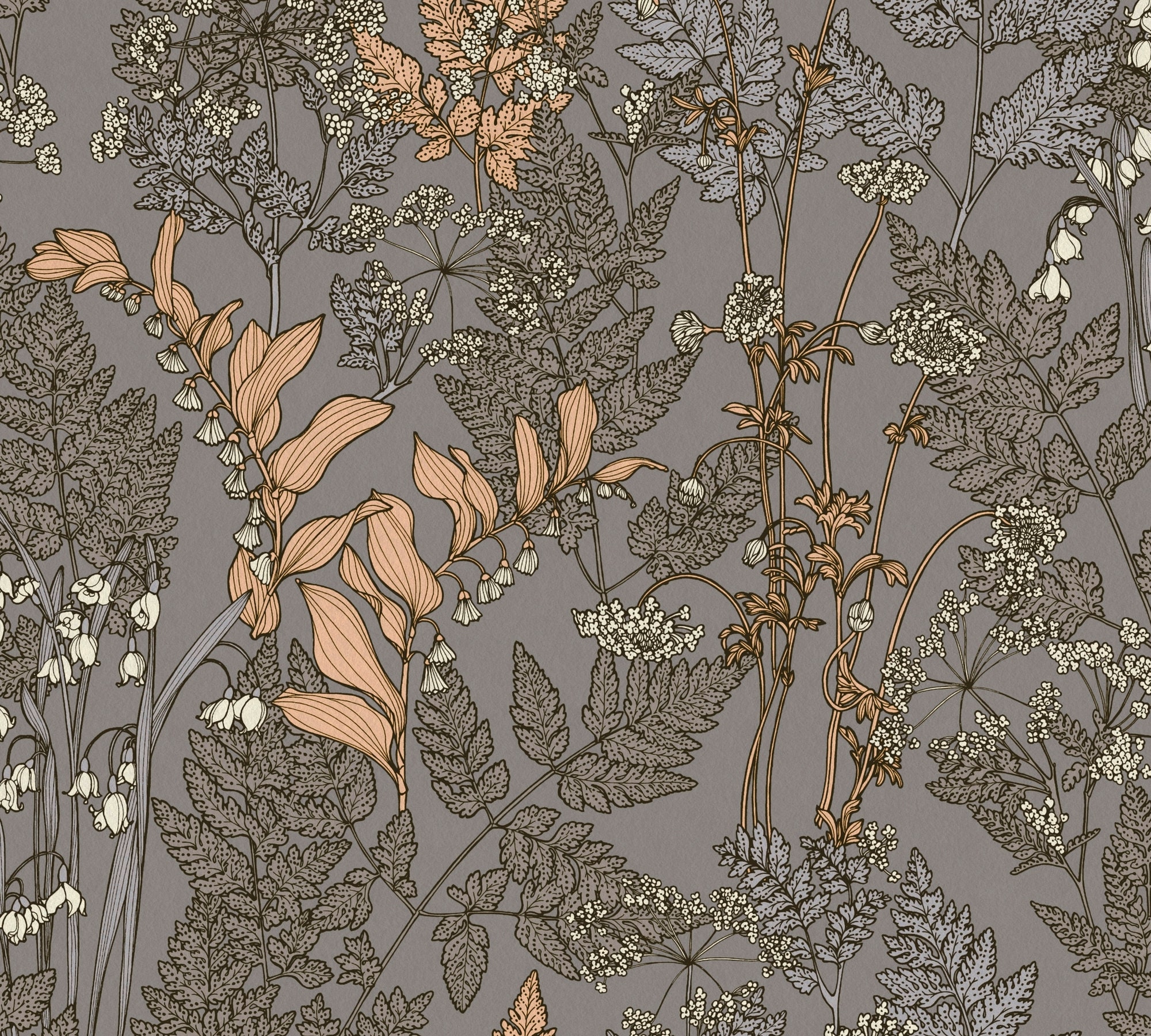 Floral wallpaper Grey Beige Floral wallpaper yellow cream | Etsy