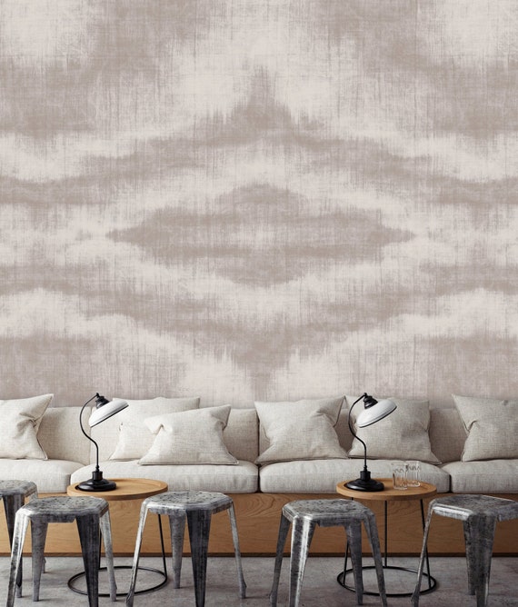 Wallpaper Designer Abstract Tan Gray Taupe Yellow Brown Faux 