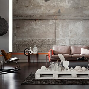 Mural Stone Look Grey Brown | Wallpaper Stone Look Decay | Bedroom, hallway, office and living room wallpaper | 6.00 m x 0.50 m