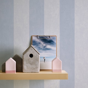 Carta da parati a righe in grigio blu | carta da parati con strisce azzurre | Carta da parati in tessuto non tessuto soggiorno camera da letto camera dei bambini cucina | 10,05 mx 0,53 m