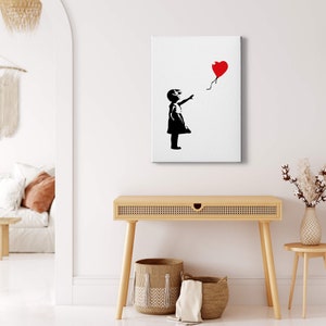 Murals Banksy | | Black White | picture on canvas | canvas on stretcher | Deco image |