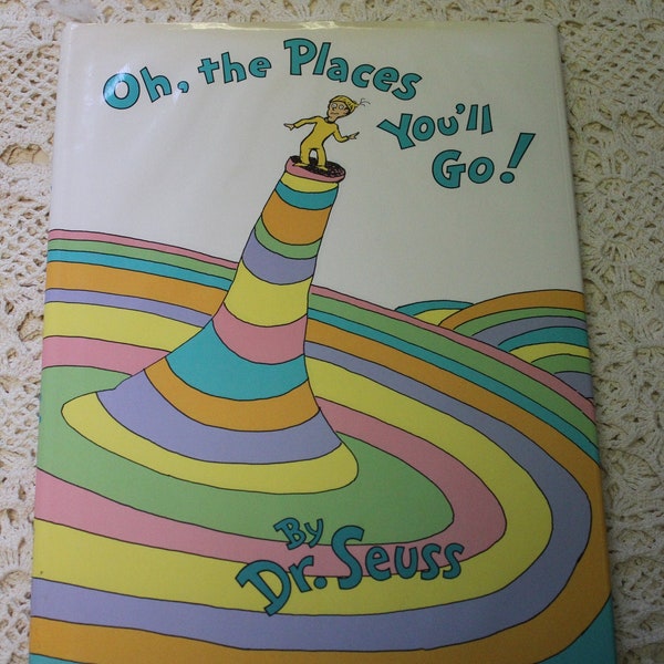 Oh, the Places You'll Go! / Dr. Seuss / 1990 Vintage Books / Book of the Month Club/ Perfect send-off book for children's graduation, Gift