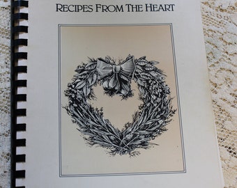 Recipes From the Heart / 1990c Spiral Bound Cookbook / Western North Carolina, Marion, NC, Gift