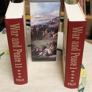 War and Peace, Two Volume Bookset/ Leo Tolstoy /Translated Rosemary Edmonds/1971 Folio Society Illustrated/Classic, Historical Fiction, Gift