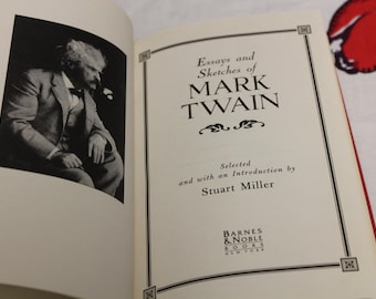 Essays and Sketches of Mark Twain / Selected by Stuart Miller / 1995 Vintage Hardcover/ Humor, Literature, Classic