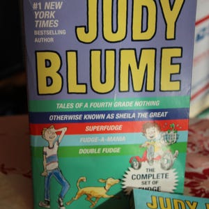 Judy Blume&#39;s Fudge Box Set / 5 Vintage Fudge Bookset in Slipcase / Children Stories, Humor, Fiction Books, Family Life