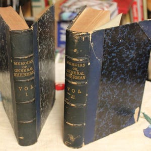 150 Yrs Old! Memoirs Of General W T Sherman By Himself Vol 1 & 2 / 1875 Antique First Edition Hardcover /American History, Civil War