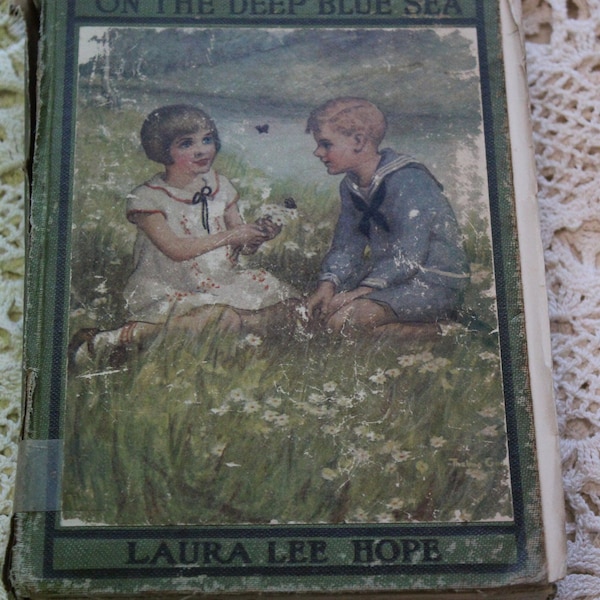 106 Yrs Old!, The Bobbsey Twins on The Deep Blue Sea / Laura Lee Hope / 1918 Antique Children Mystery, Adventure, Illustrated, Vintage Decor