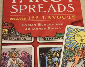 Tarot Spreads, Complete Book / Evelin Burger / 1997 Vintage Hardcover / Reference, Magic, Sketches, Fortune Telling by Cards, Self Discovery
