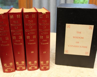 54 Yrs Old! The Wisdom of Conservatism, Four Volume Set, Peter Witonski, Peter / 1971 HC Vintage Set Book / Gift