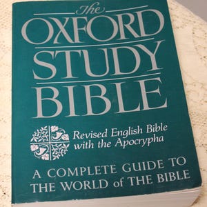 May include: The Oxford Study Bible with the Revised English Bible and Apocrypha. A complete guide to the world of the Bible.