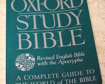 The Oxford Study Bible, Revised English Bible with Apocrypha / M Jack Suggs / 1992 Softcover Book / Complete Guide to the World of the Bible