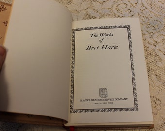 The Works of Bret Harte / 1932 Vintage Black Reader Service Hardcover /  Short Stories, Western Novels,