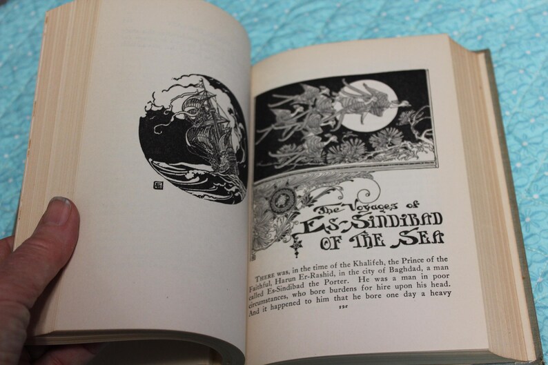 92 Yrs Old! The Arabian Nights, Tales of Wonder and Magnificence / Padraic Colum/ 1944 Illustrated Hardcover image 11