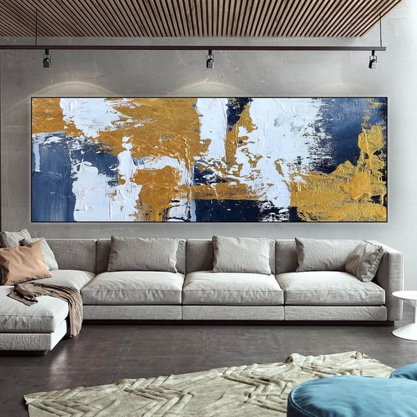 Gold Leaf Original Painting, Abstract Art, Dine Room Wall Art, Large Wall Art, Modern Wall Art, Large Artwork, Abstract Art Canvas - SA023