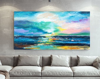 Extra Large Wall Art on Canvas, Original Abstract Paintings , Contemporary Art, Mdoern Living Room Decor ,Office Oversize Artworks -L08189