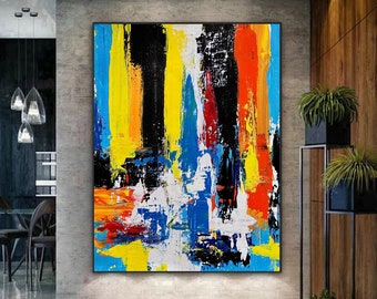 Large Modern Wall Art Painting, Large Abstract Painting on Canvas, Custom art, texture painting, living room wall art, Colorful Impasto art