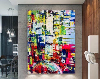 Extra Large Wall Art Textured Painting Original Painting on Canvas Modern Wall Decor Contemporary Art, Abstract Painting, Colorful artwork