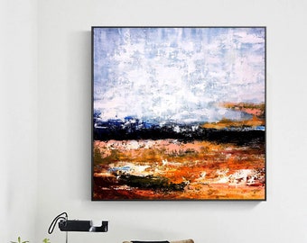 Original Abstract Painting, Landscape Wall Art, Extra Large Canvas Wall Art, Palette Knife Art, Bedroom Wall Decor, Sunrise Symphony, Art