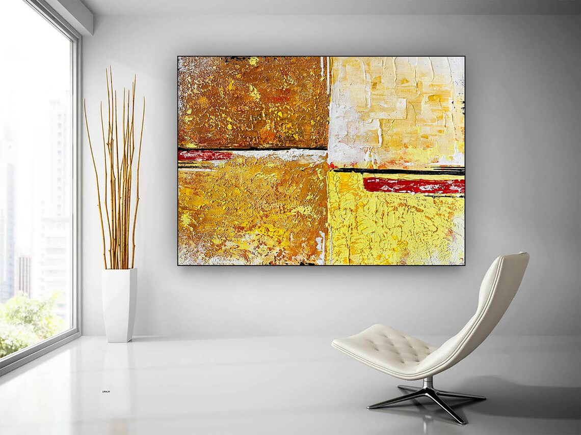 Gold Abstract Art Original Painting Abstract. Large Abstract Etsy