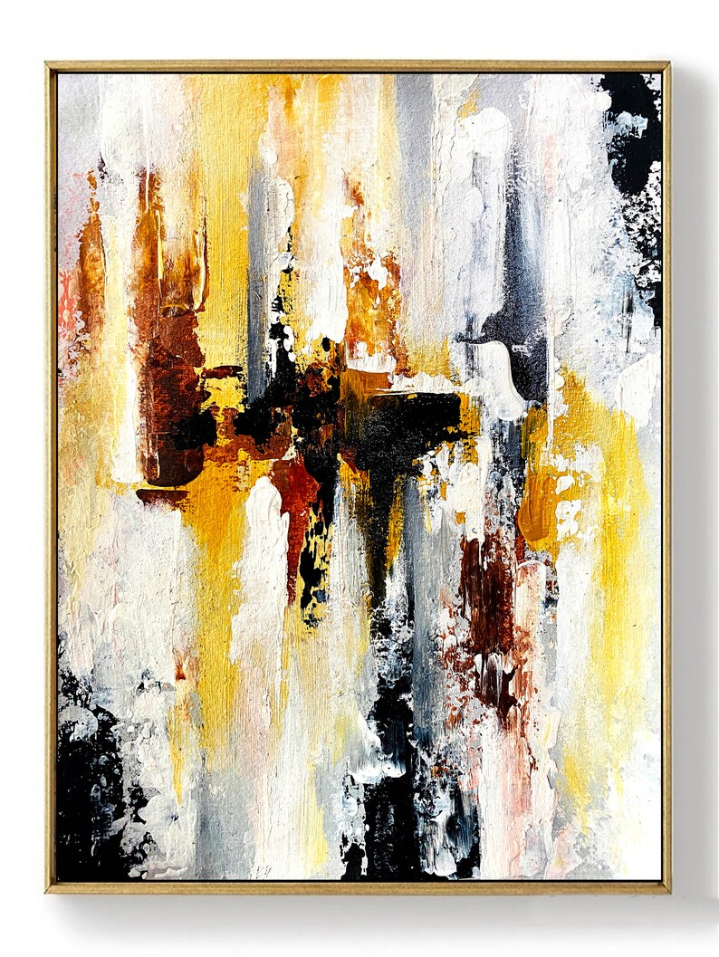 Large Yellow Painting Abstract Art Extra Large Painting on Etsy