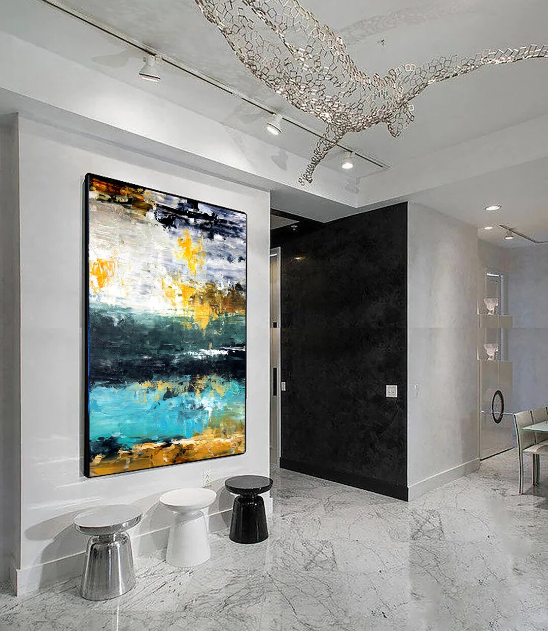 Extra Large Landscape Wall Art, Textured Abstract Painting, Modern ...