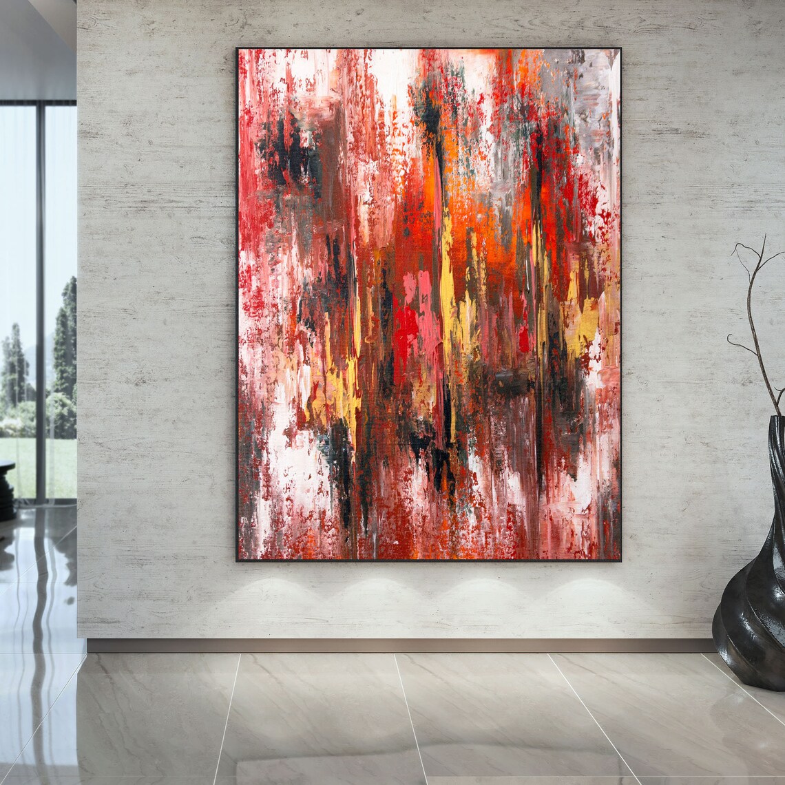 Large Modern Wall Art Abstract Painting Bathroom Wall Etsy