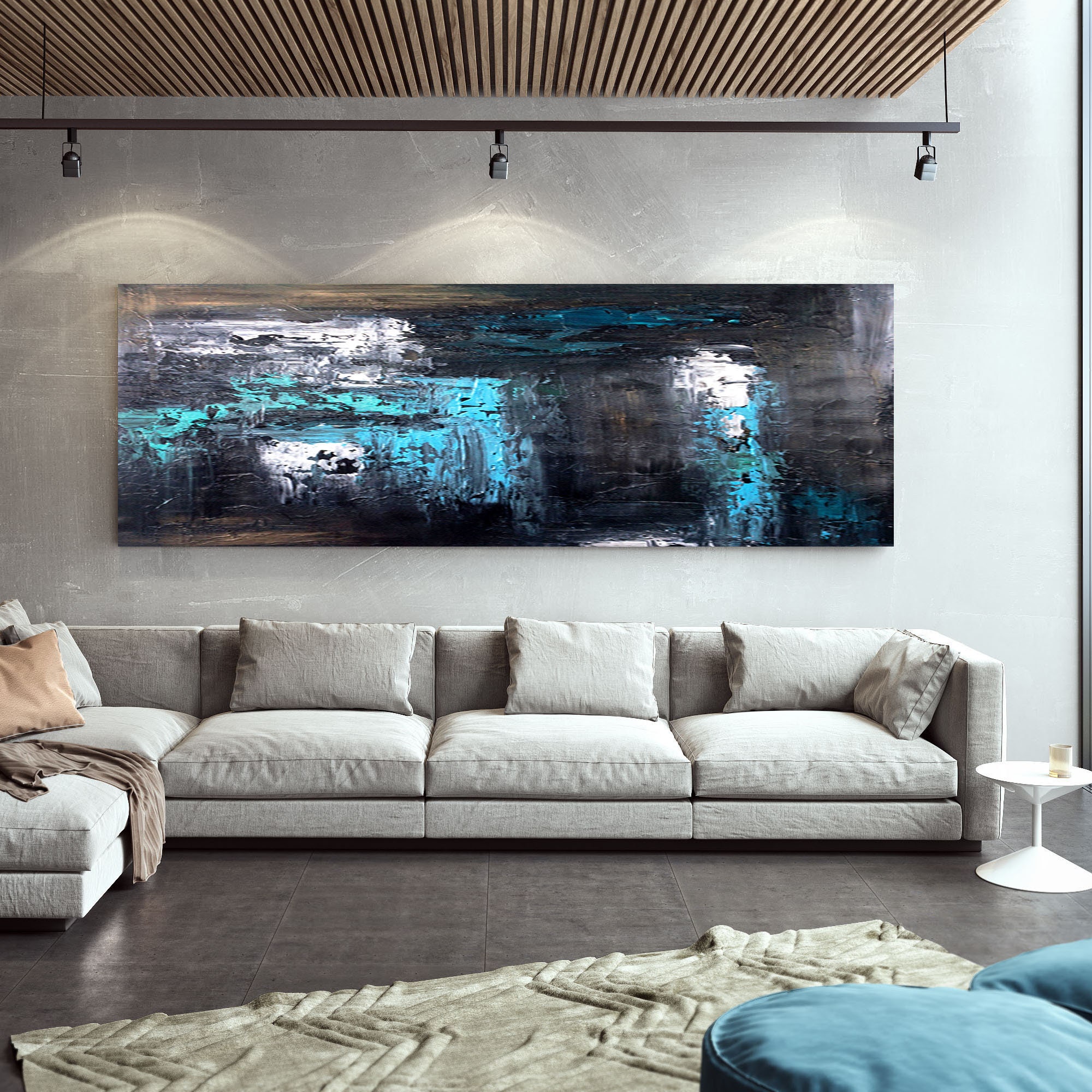 Extra großes Wandbild Abstraktes Gemälde Schlafzimmer Dekor | Etsy