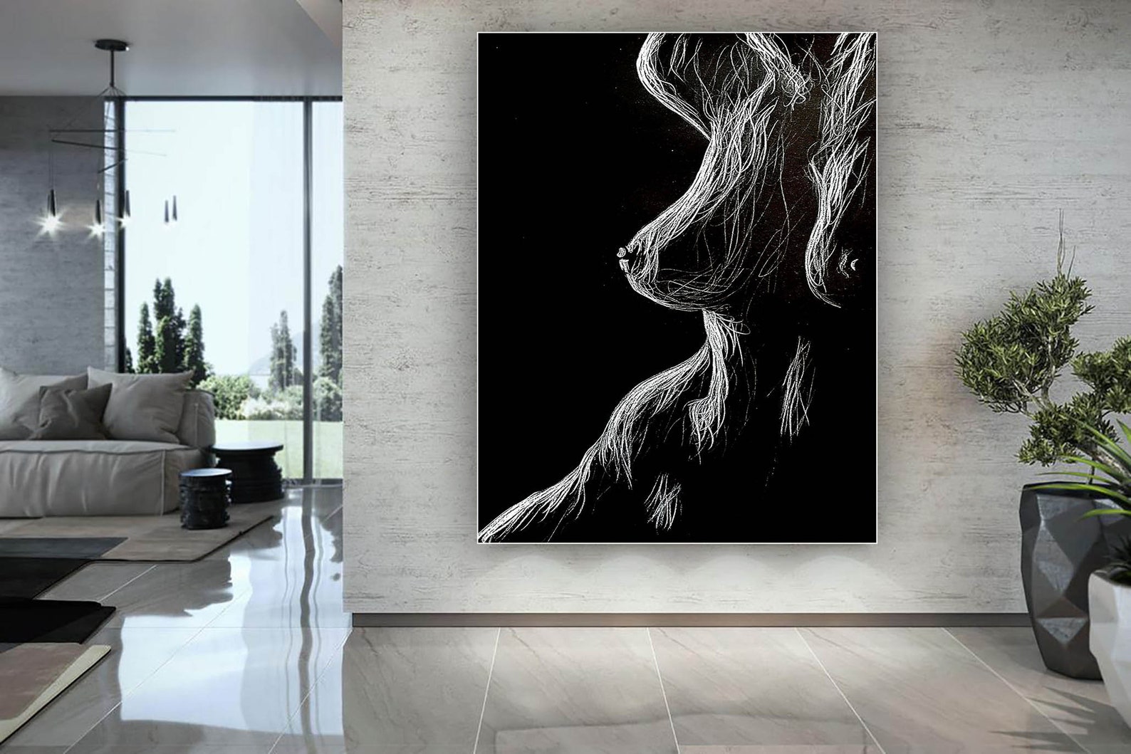 Nude Artwork on canvas nude art Naked body painting Bedroom | Etsy