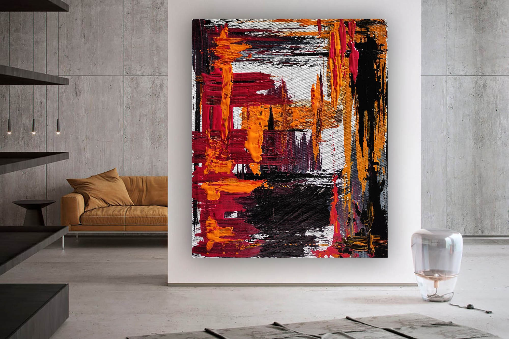 Übergroße Acryl-Malerei Wohnzimmer Wandkunst moderne | Etsy